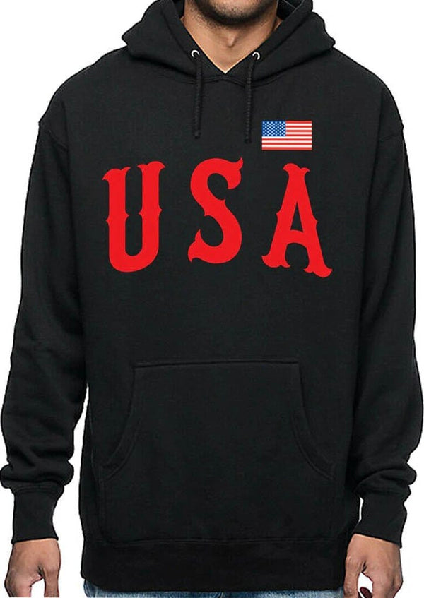 sweat capuche drapeau logo us