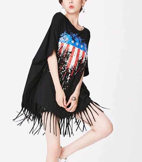 t shirt americain franges