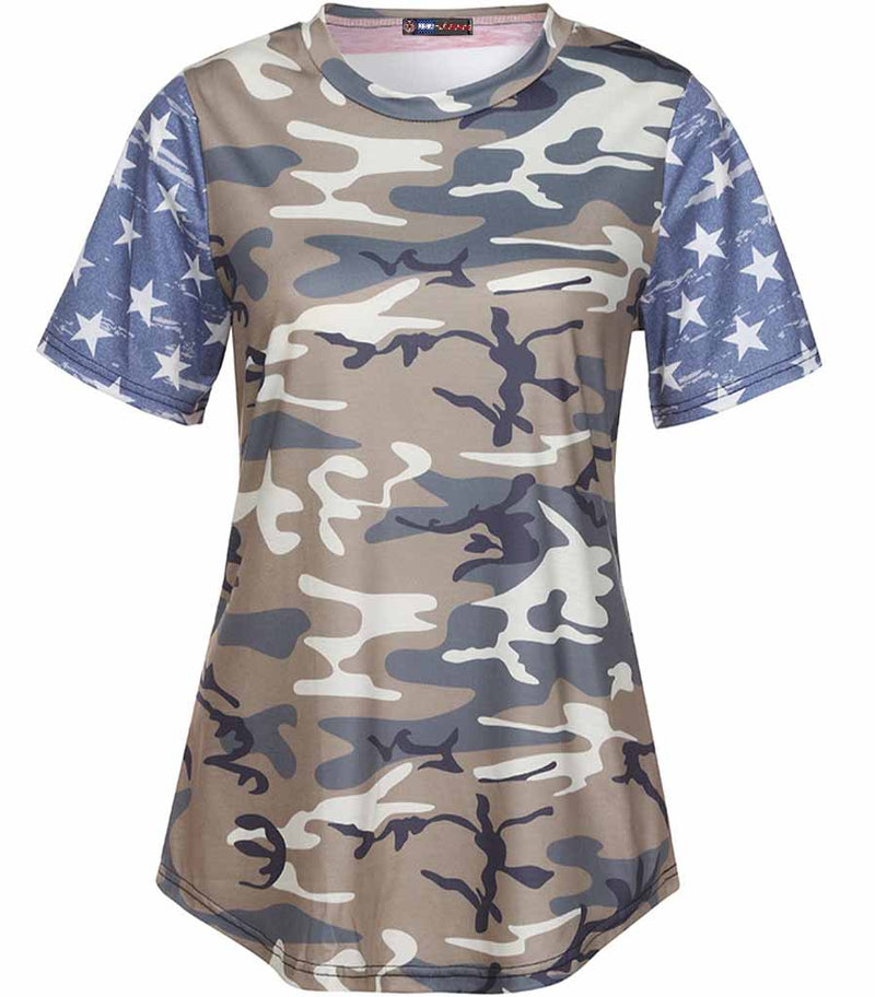 t shirt camouflage americain femme