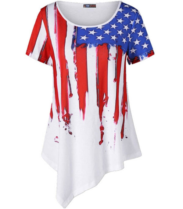 t shirt drapeau américain femme grande taille