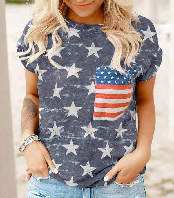 t shirt drapeau américain femme