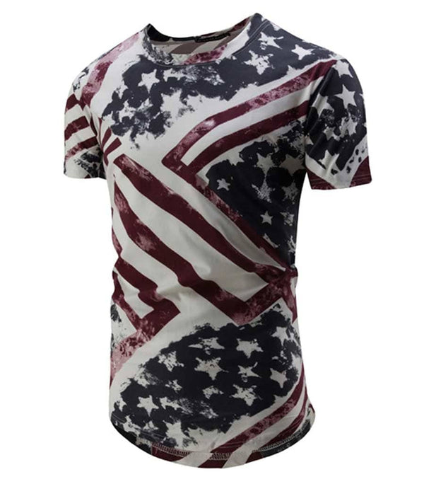 t shirt imprimé drapeau américain