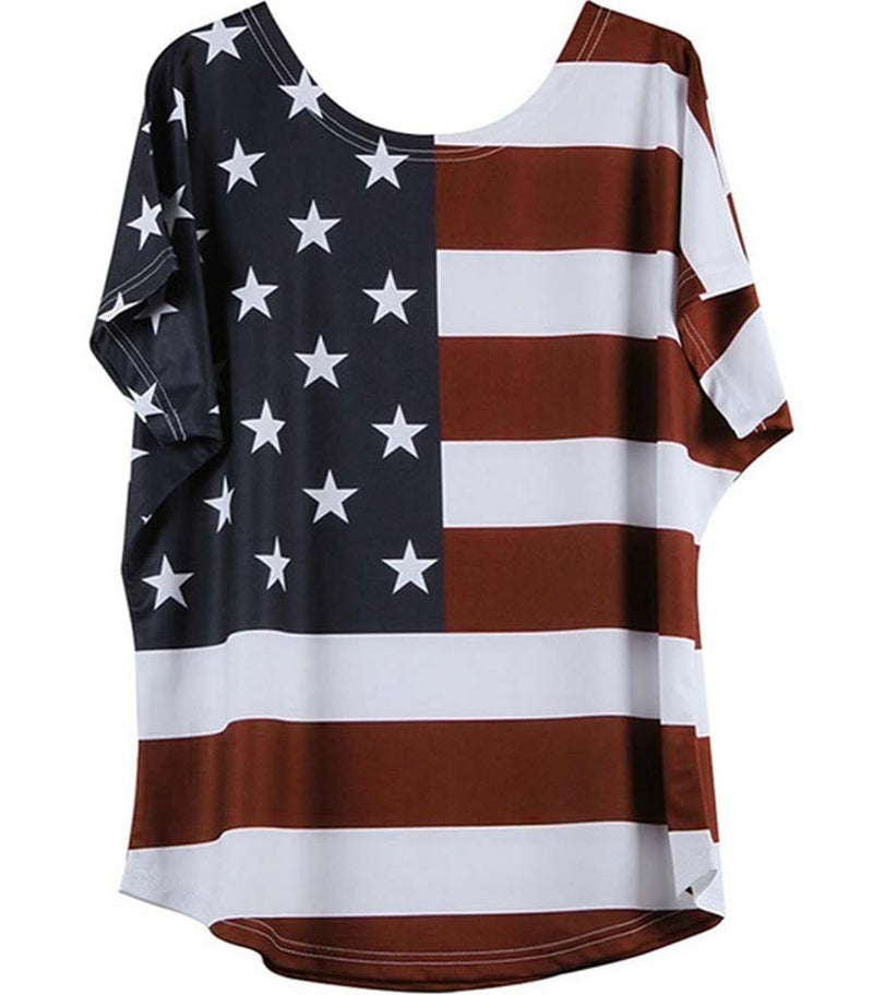 t shirt imprime drapeau americain
