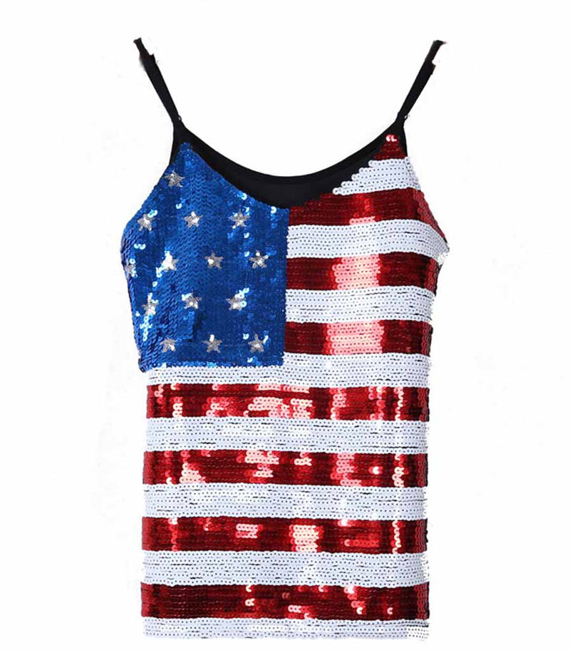 t shirt paillettes femme americaine