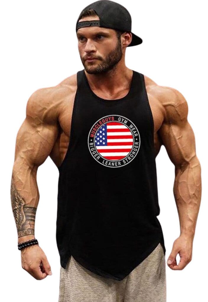 t shirt sans manche etendard usa