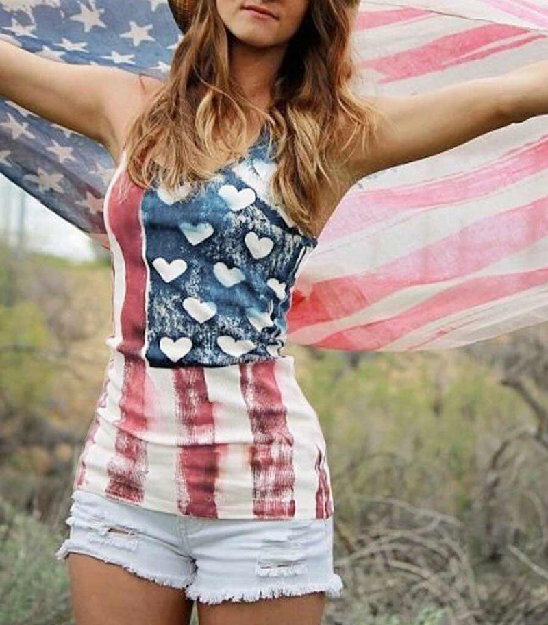 t shirt sans manche imprime usa