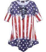 tee shirt américain femme lacet