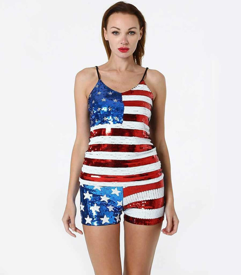 top americain bretelle paillettes