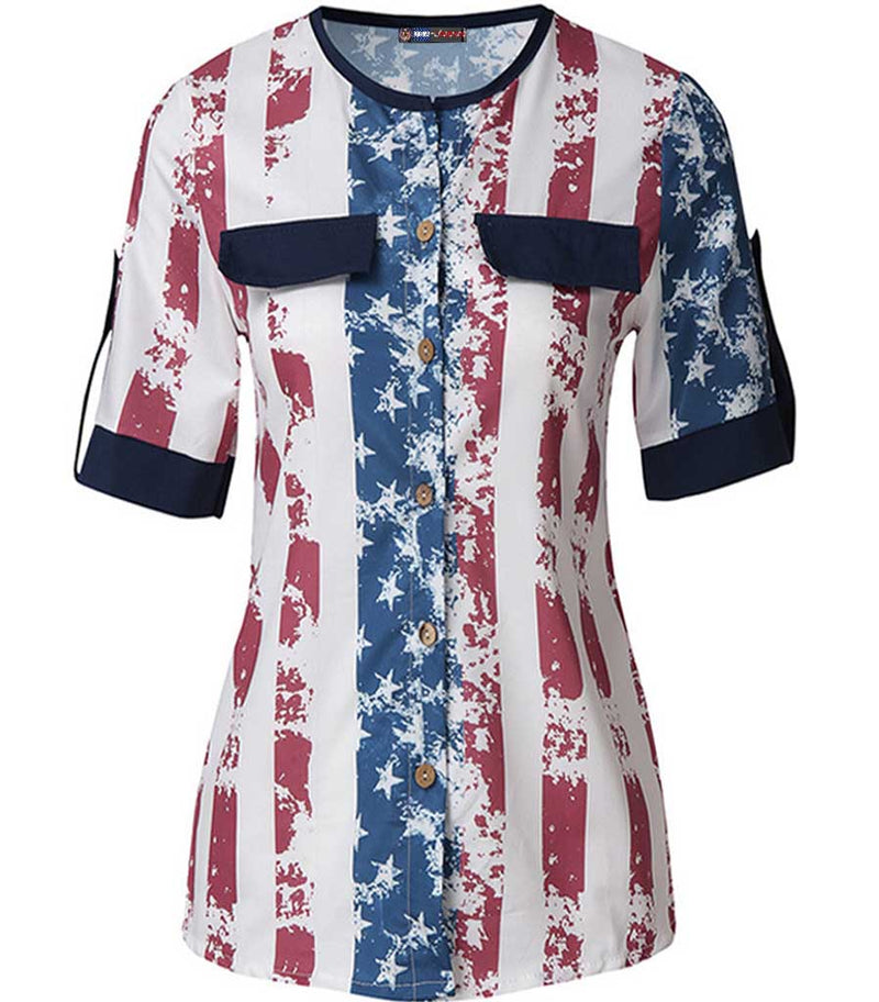 top americain femme avec drapeau
