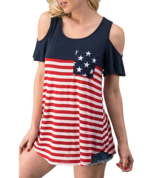 top drapeau americain epaule decouverte