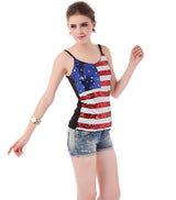 top feminin drapeau americain