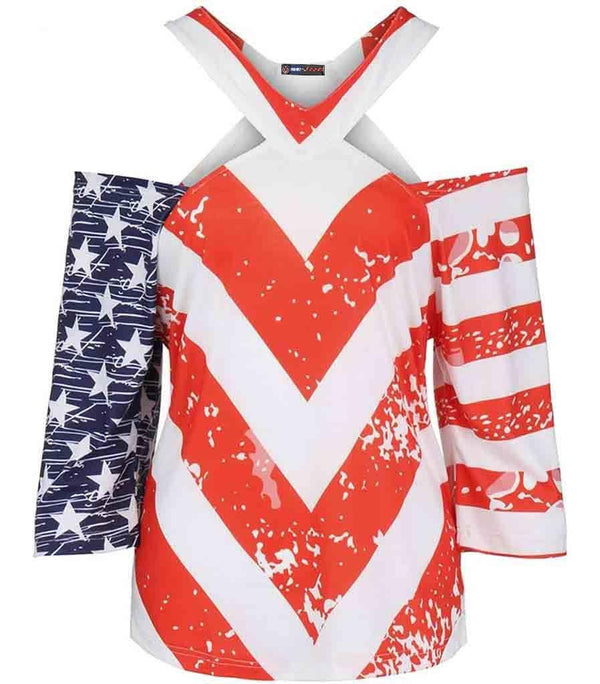 top femme encolure americaine