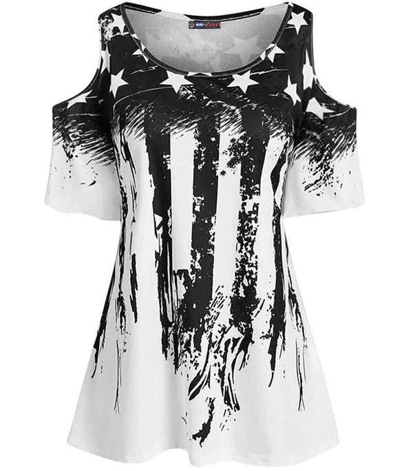 top motif us noir blanc