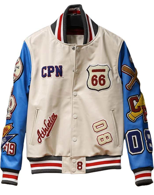 veste baseball vintage cuir