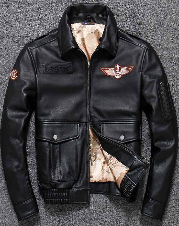 veste cuir noir etats unis
