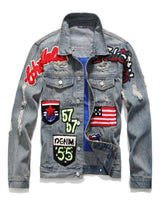 veste en jean drapeau USA