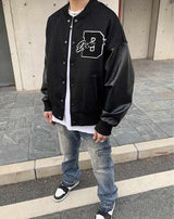 veste sombre varsity américaine