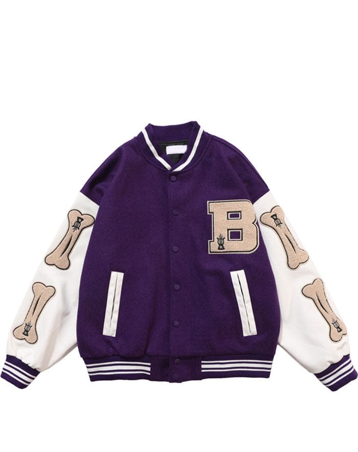 veste style baseball violette