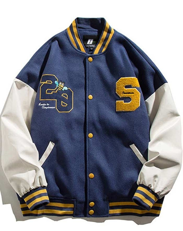 veste teddy bleu marine