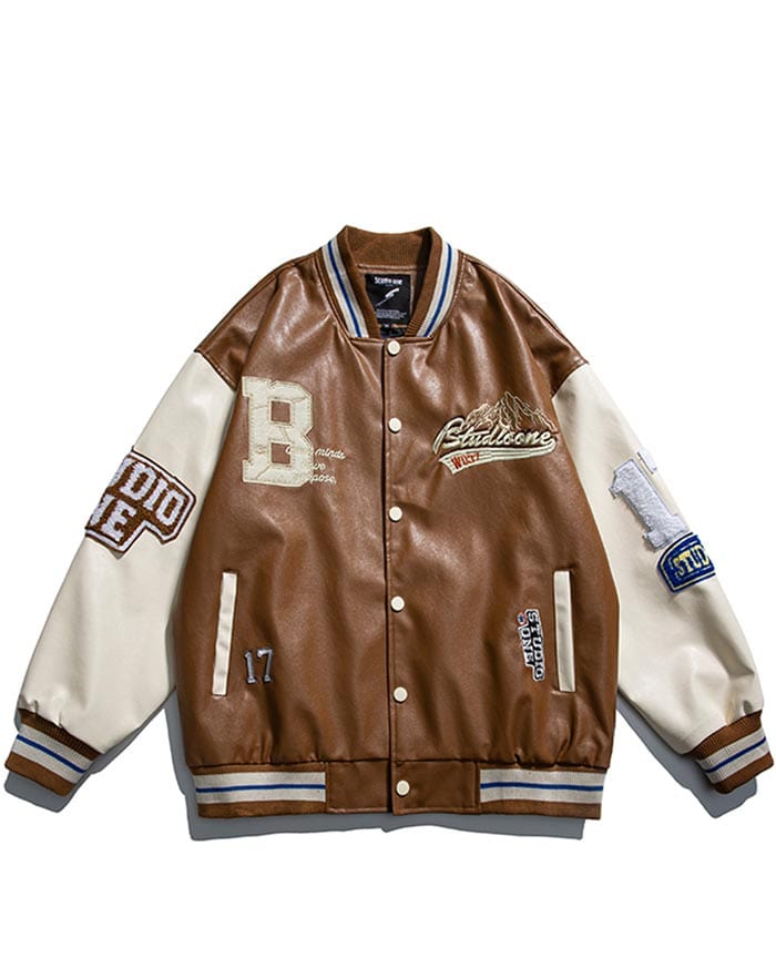 veste varsity USA marron