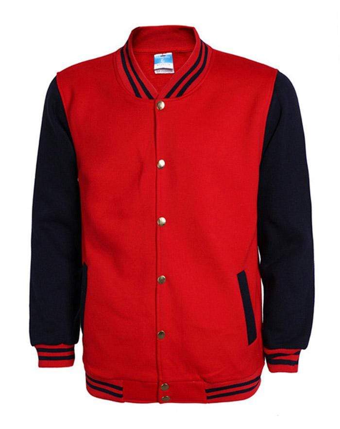 veste varsity teddy baseball rouge